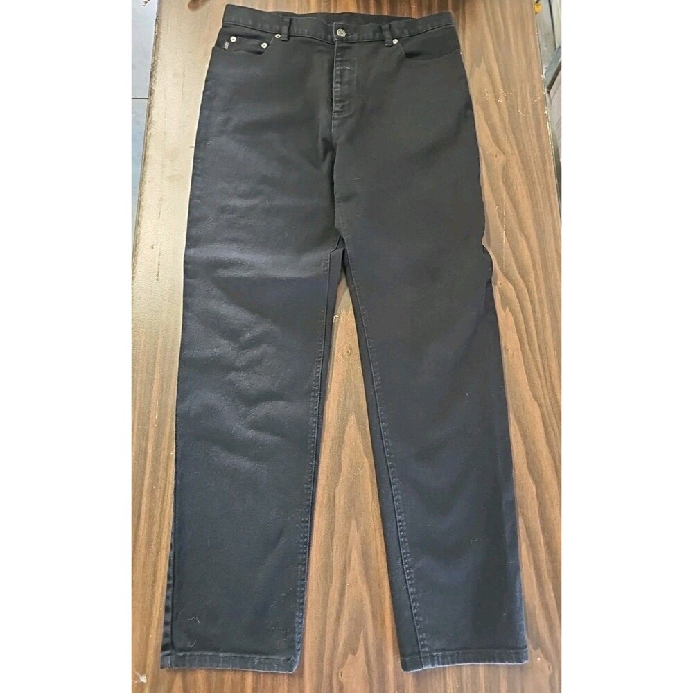 Lauren Ralph Lauren Womens Jeans 14 Black Straight Leg Mid Rise Straight Cotton